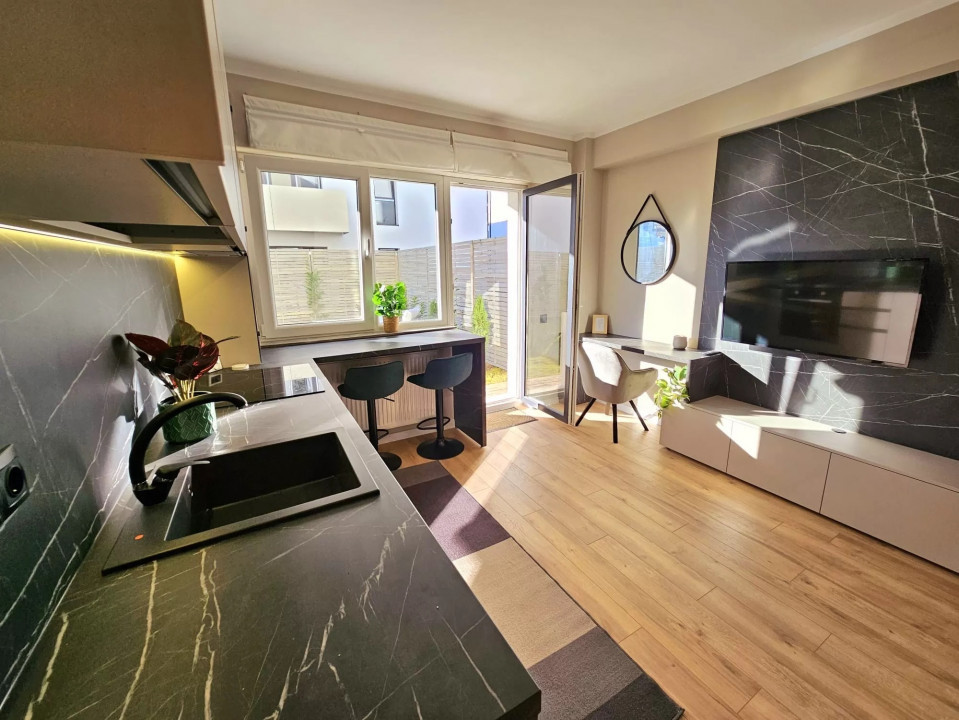 Bloc NOU|Apartament nou| Gradina 31 mp| mobilat si utilat