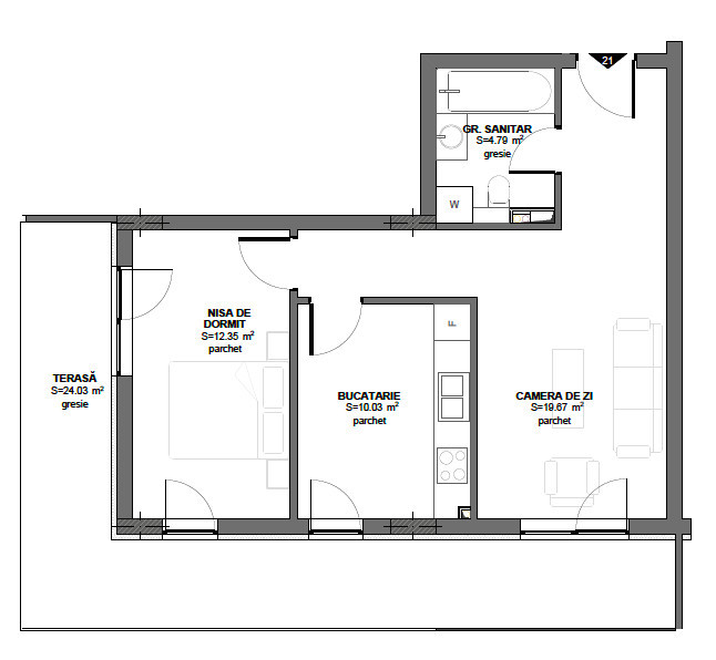 Apartamente noi finisate, cu 1-3 camere, Floresti, Cluj