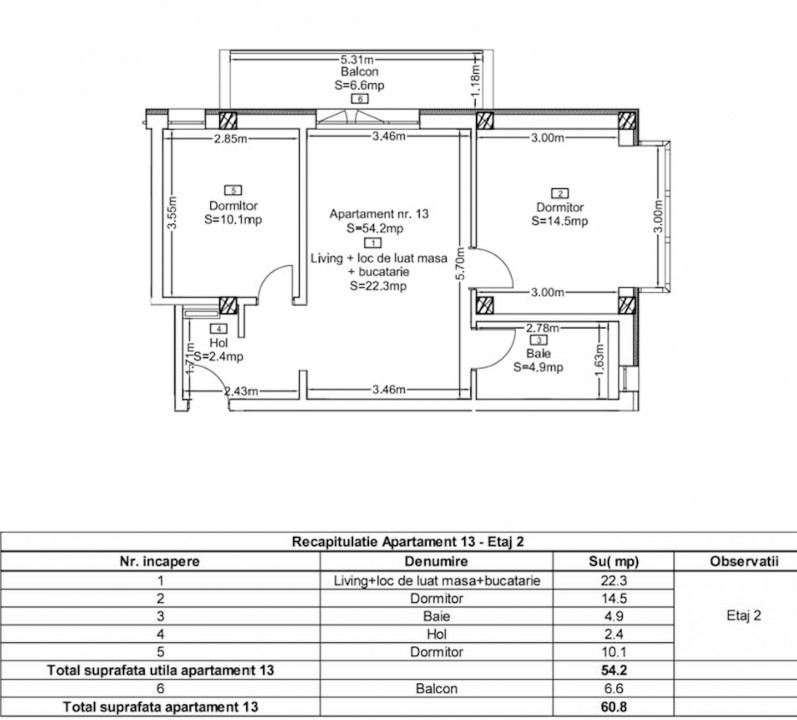 Apartament 3 camere finisat, mobilat partial pe Sesul de Sus