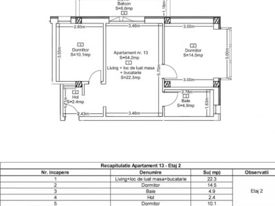 Apartament 3 camere finisat, mobilat partial pe Sesul de Sus