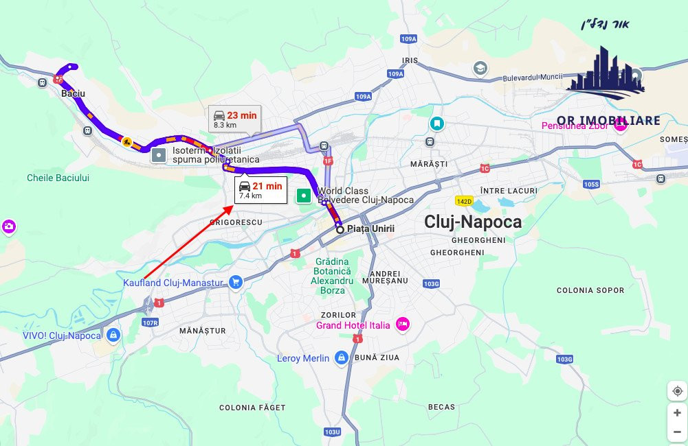 Vand teren intravilan in Baciu Teren de 3000 mp de vânzare în Baciu, cu acces di