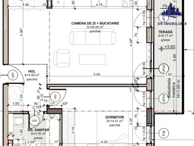 Apartament 2 camere | 52,23 mp + balcon 8,77 mp | Garaj subteran inclus | Centru