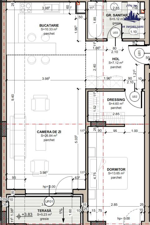 Apartament 2 camere | 67,66 mp + balcon 5,23mp | Garaj subteran inclus | Centru